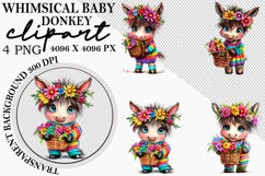 whimsical baby donkey clipart Product Image 1