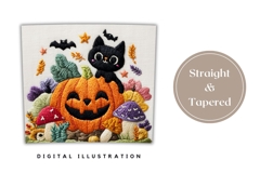 Knitted Halloween Tumbler Print, Halloween Black Cat Tumbler Product Image 4