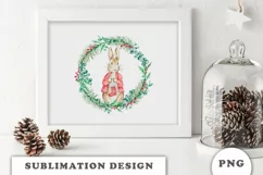 Peter Rabbit Christmas Wreath Clipart PNG Product Image 4