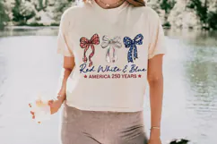 Red White & Blue 250 Anniversary PNG T-Shirt|4th of July PNG Product Image 4