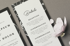 elegant wedding invitation card with line art hydrangea Product Image 4