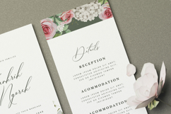 wedding card invitation set with roses flower watercolor Product Image 4
