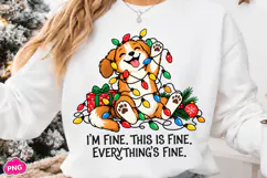 I'm Fine PNG, Christmas Sublimation Design, Funny Dog PNG Product Image 4