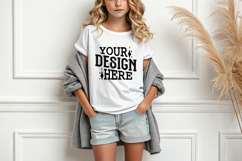 Girl T-shirt Mockups, Baby Mock Up, Styled Stock Mockup Product Image 1