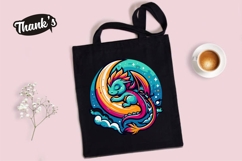 Cute Sleeping Dragon on Crescent Moon Product Image 4