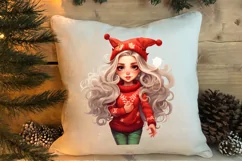 Cute Christmas Little Girl Sublimation Clipart Product Image 4