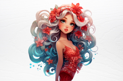 Christmas Mermaid Clipart PNG Product Image 4