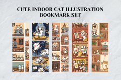 Cute Indoor Cat Illustration Bookmark Set,Cozy Kitty Art Product Image 4