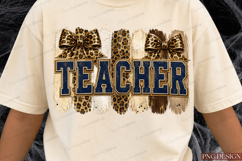 Coquette Leopard Teacher Sublimation Design Product Image 4