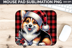 Watercolor Dog Mouse Pad Sublimation - Christmas PNG Design Product Image 1