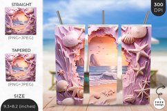 3D Tropical Breach Tumbler Wrap | 3D Sublimation Wrap Design Product Image 1