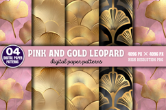 Pink and Gold Leopard Digital Background Paper PNG Product Image 1