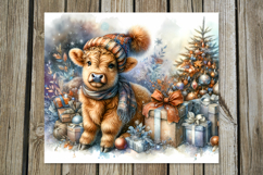Christmas cow | 4 retro xmas Sublimation Tumbler designs Product Image 4