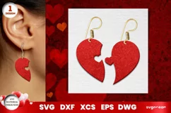 Valentine's Day Heart Earrings Laser Cut | Jewelry Product Image 1