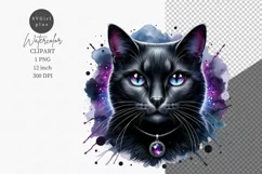 Halloween clipart, Black cat clipart, Gothic clipart Product Image 1