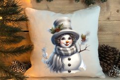 Cute Silver Christmas Watercolor Clipart, Christmas SVG Product Image 4