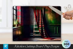 Wooden Ladder with Plaid Blanket Rustic Wall Cutting Board Product Image 1