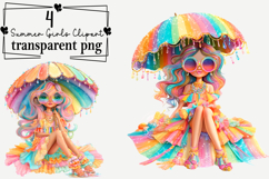 Summer Girls Clipart Watercolor PNG Product Image 1