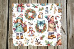 Christmas pattern | 8 retro Xmas Sublimation Tumbler Designs Product Image 4