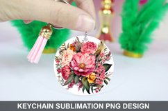 Flowers Keychain Sublimation- Sublimation PNG Design Product Image 1