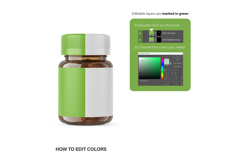 Amber Glass Pills Bottle - PSD Mockup Product Image 4
