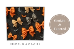 Orange Bows Tumbler Design, Cartoon Halloween Bats Tumbler Product Image 4