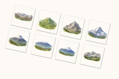 Watercolor Mountains Clipart Set Product Image 4