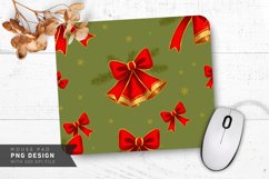 Red And Gold Holiday Bells Pattern Mouse Pad PNG Design Product Image 1