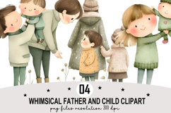 Whimsical Father Child PNG Clipart Watercolor Clipart png Product Image 1