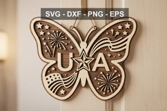 USA Butterfly SVG, Patriotic Butterfly Laser Cut File Product Image 1