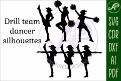 Drill Team Dancer silhouette laser cut outs SVG 1 Product Image 4
