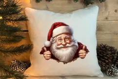 Christmas Santa Claus Peeking Clipart PNG Product Image 4