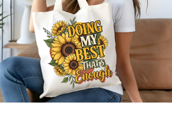 Doing My Best PNG, Sunflower Vintage Floral Sublimation Product Image 4