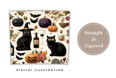 Black Cat Tumbler Design, Cartoon Halloween Tumbler Product Image 4