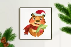 Santa Tiger, New Year 2022 clipart, Winter Holiday Product Image 4