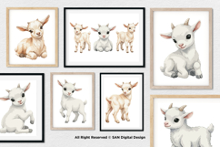 15 Bundle Watercolor White Goat Baby Kids Charming Farm Product Image 4