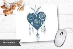Boho Dreamcatcher Heart Mouse Pad PNG Design Product Image 1