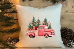 Red Christmas Truck Sublimation Clipart, Christmas PNG Product Image 4