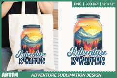 Mountains Sublimation Design PNG | Adventure Is Waiting Product Image 1