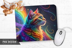 Swirling Rainbow Cat Mouse Pad PNG Design Product Image 1