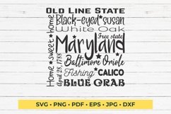 State of Maryland Cut File| Square Typography Product Image 1