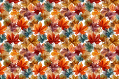 Watercolor Fall Leaves Seamless Patterns Product Image 4