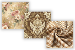 Bronze Toile Digital Paper Pack, Vintage Floral Toile Product Image 4