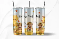 Highland Cow Fall Design Tumbler for Sublimation, Autumn The Product Image 2