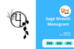Sage Wreath Monogram Product Image 1