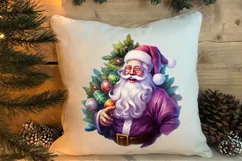 Christmas Purple Santa Claus Sublimation, Christmas PNG Product Image 4