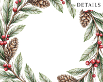 Vintage Christmas Frames Clipart Bundle | 30 PNG Borders Product Image 5