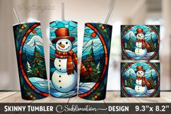 Stained Glass Snowman Wrap - Stained Glass Snowman Tumbler Product Image 1