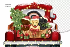 Christmas labrador dogs in a truck, Christmas labrador Product Image 4