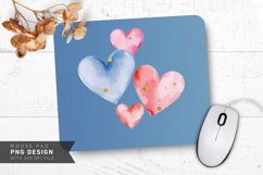Gold Fleck Watercolor Hearts Mouse Pad PNG Design Product Image 1